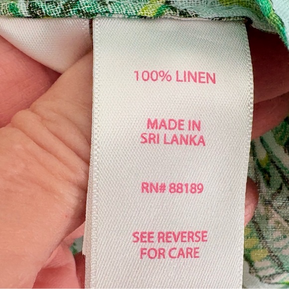 Lilly Pulitzer Green Floral Blouse, xxl - Picture 7 of 8